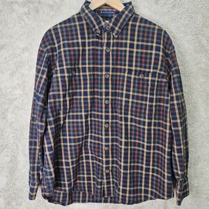 Duluth Trading Shirt Mens 2XL MagnaReady Relaxed Fit Plaid Long Sleeve Button Up